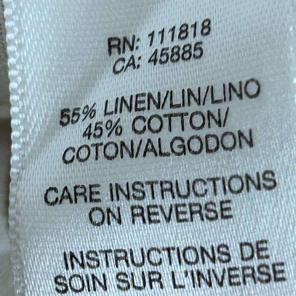 Michael Kors Men's XXL Linen Blend Brown Striped Button Down Camp Vacation - Picture 4 of 6